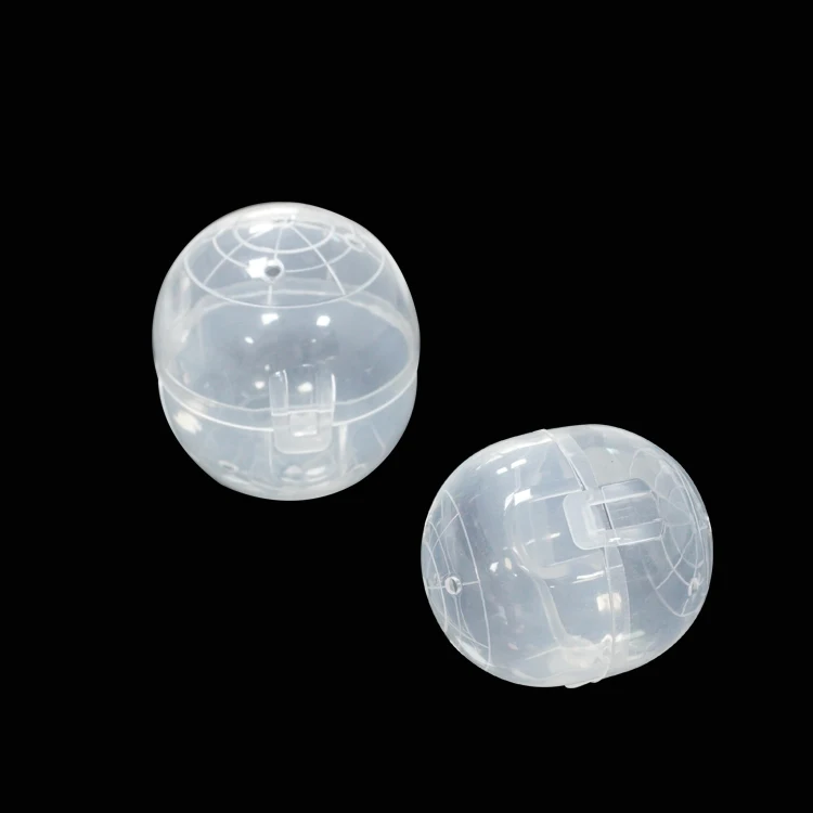 Recycled Plastic Transparent Connection Twisted Egg 4.7*5.5CM Oval Shape Empty Capsule for Vending Machine