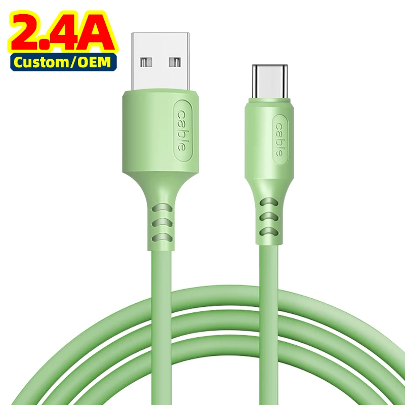 ICE BINGO usb cable New Material Super soft waterproof liquid silicone cable phone for iPhone, Samsung, Huawei, Oppo and Xiaomi