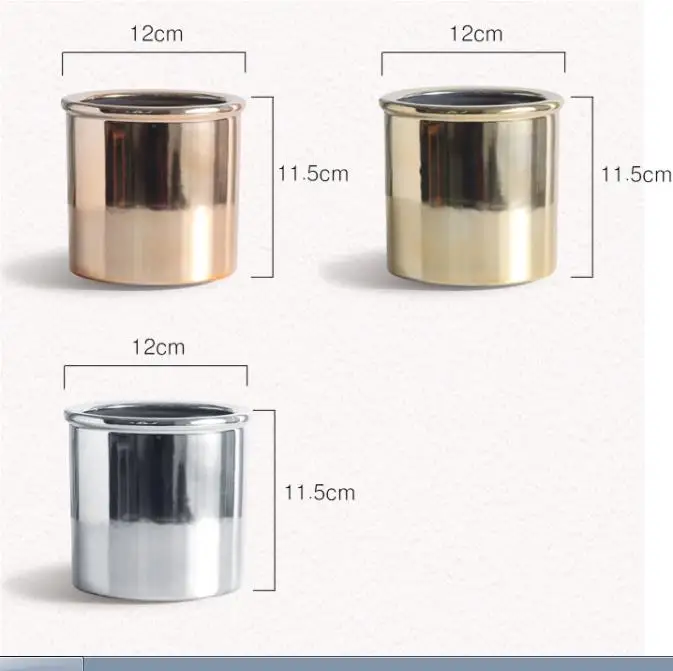 Wholesale golden electroplating Nordic succulent potted hydroponic flower pot ceramic ornaments