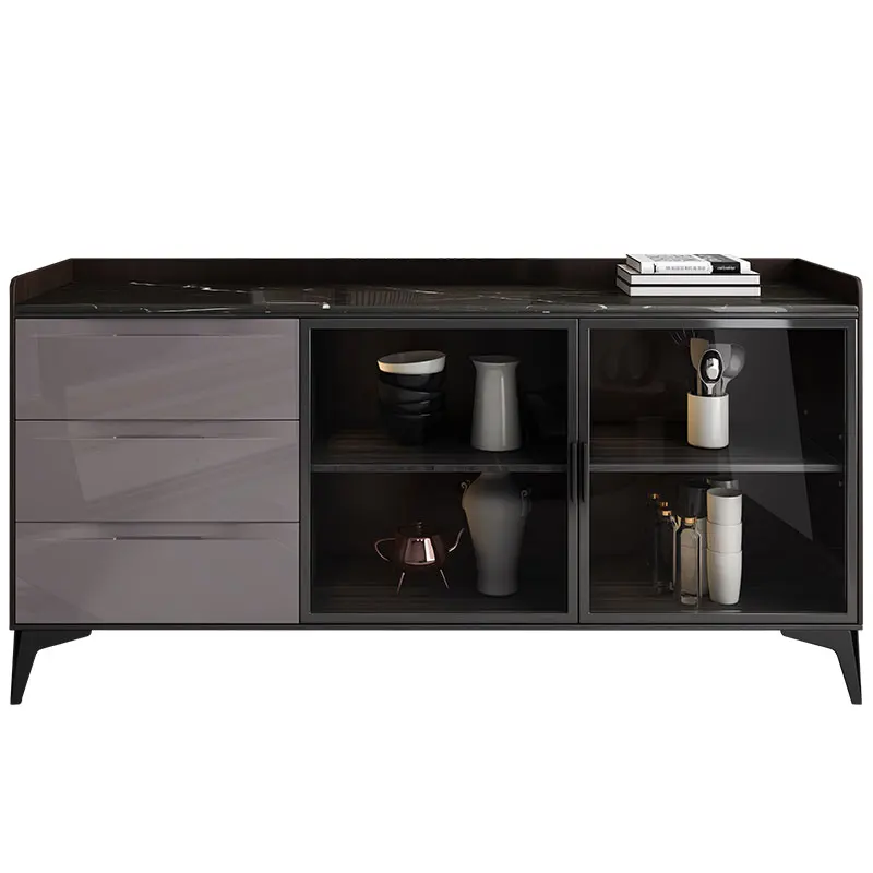 Modern Fashion Luxury Glass door Wooden Sideboard Cabinet Storage Design Sideboard Buffet Minimalist Dining Room Household