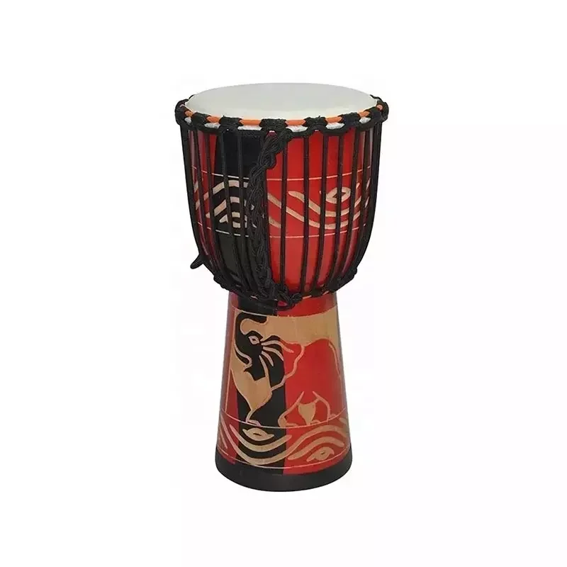 Профессиональный барабан Djembe для взрослых Размер 12 дюймов Африканский музыкальный инструмент ударный полноразмерный деревянный