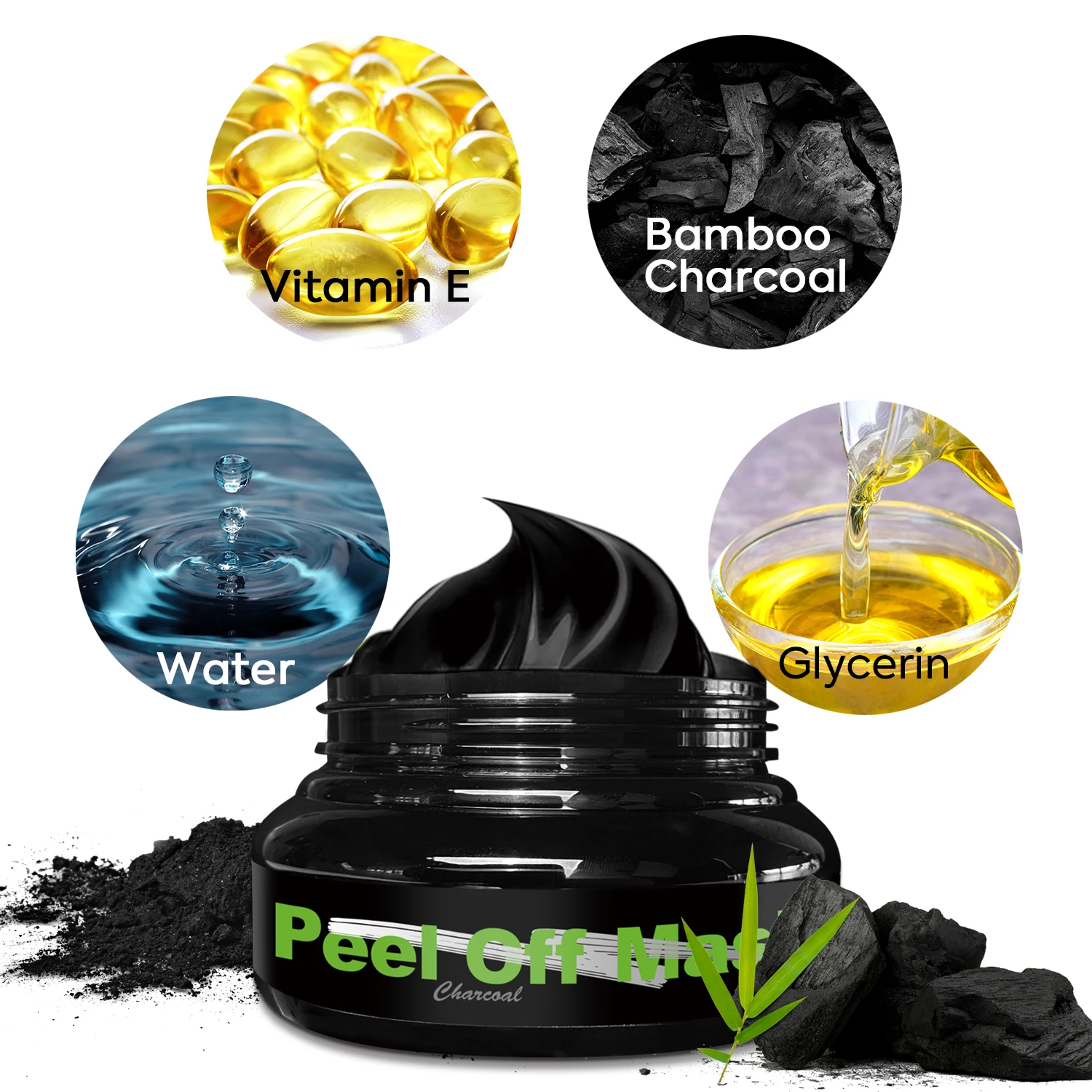 Hot Selling Facial Skin Cleanser Black Mask Peel Off  For Organic Blackhead Remover Charcoal Peel Off Mask