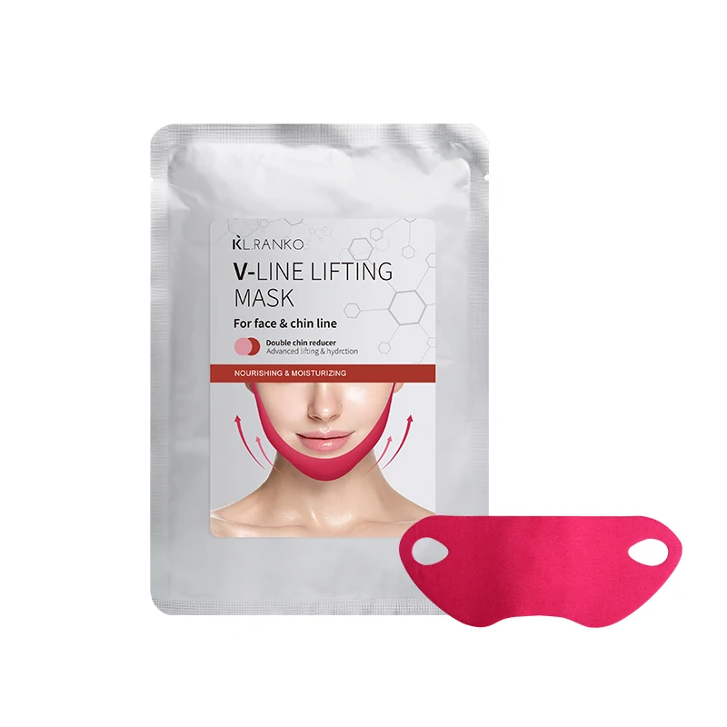 Private Label Skincare Products V Line Double Chin Lifting Hydrogel Collagen Mask Shaped Slimming Face Mask with Hyaluronic Acid