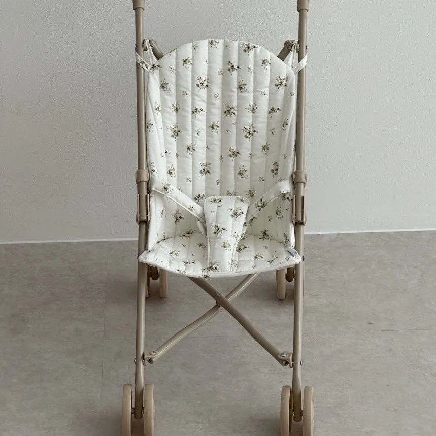 Vintage Flowers Minikane Doll Accessory Toys Dolls Cotton Stroller with Pouch