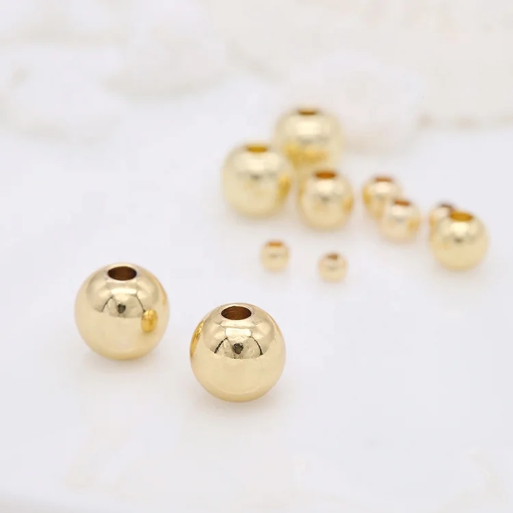  New Hot Selling 14K Gold Plated High Quality Round Jewelry Accessories 2mm 2.5mm 3mm 4mm 5mm 6mm Copper