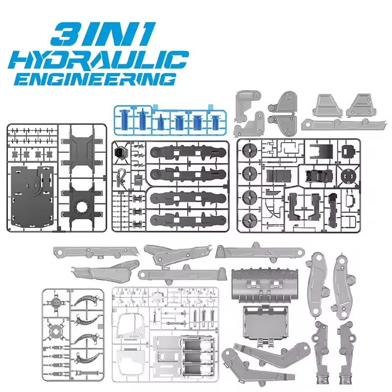 3 In 1 Steam Toy Hydraulic Power Engineering Vehicle Excavator Science Educational Stem Toy For Kids