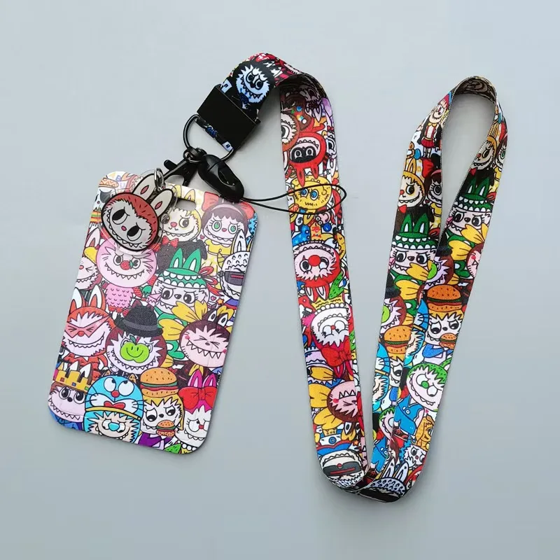 Labubu Labubuka Set Water School Meal Factory Access Card Bus Subway Keychain Hanging Other Key Chains polyester lanyard