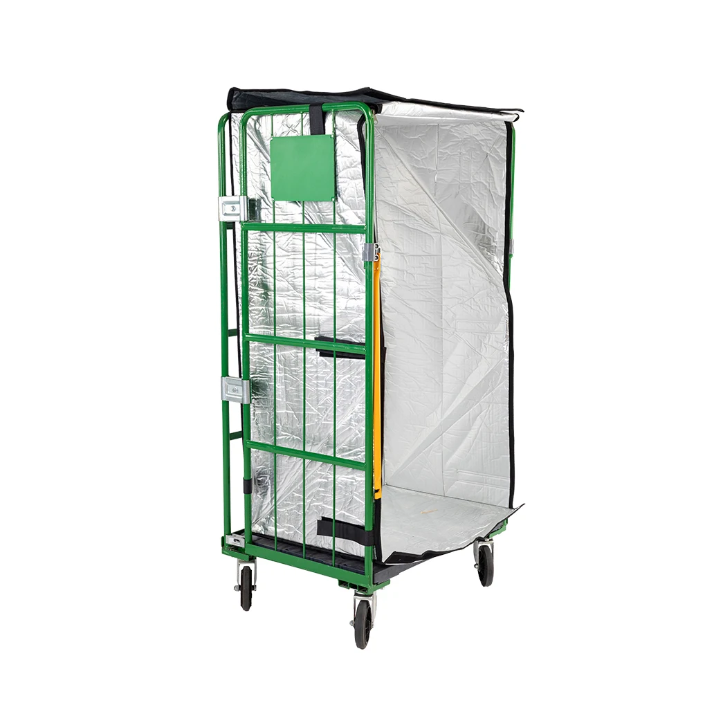 Metal Storage Cages With Wheels Mink Wire Mesh Cage Folding Rolling Carts Security Roll Container