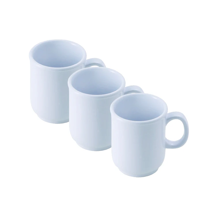 Solid color Drinkware plastic 8 oz. sand bulbous mug coffee tea plastic mug melamine mug with handle