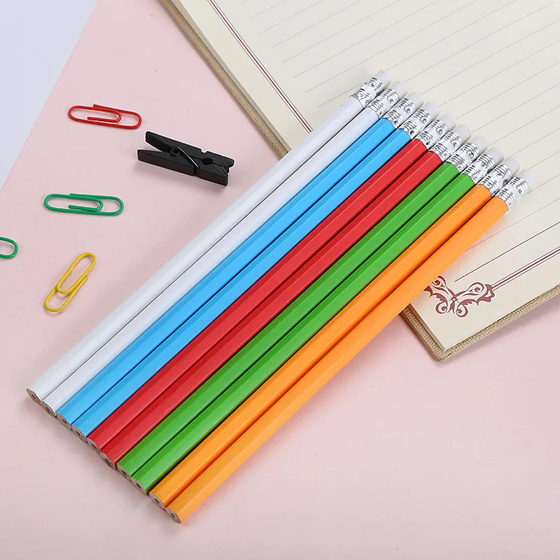 New  Wood Pencil HB Refill 7' Student Pencils  With Erasers Can Be Customized Logo And Colors
