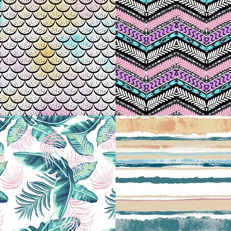 
customized flamingo 82% polyester 18% elastane 175gsm foil spandex fish scale spandex printing fabric 