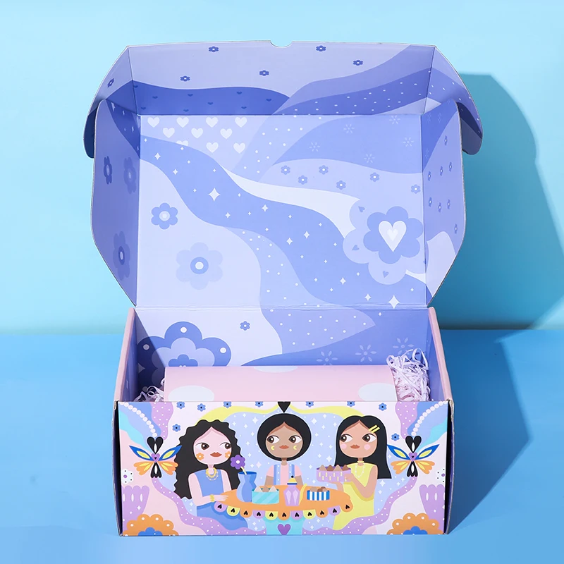 Custom Printing Corrugated Mailer Mailing Make up Cosmetic Lipstick Packaging Paper Shipping Boxes with Logo Black White Pink