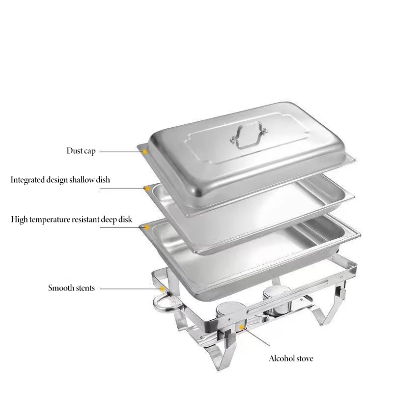 Factory Direct Square Thickened Stainless Steel Buffet Furnace Can Be Heated And Insulated Hotel Meal Furnace