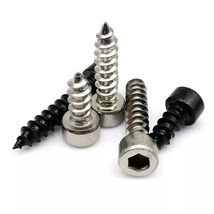 M2 M2.6 M3 M3.5 M4 M5 M6 Black Carbon Steel Allen Hex Hexagon Socket Cap Head Furniture Wood Self Tapping Screw