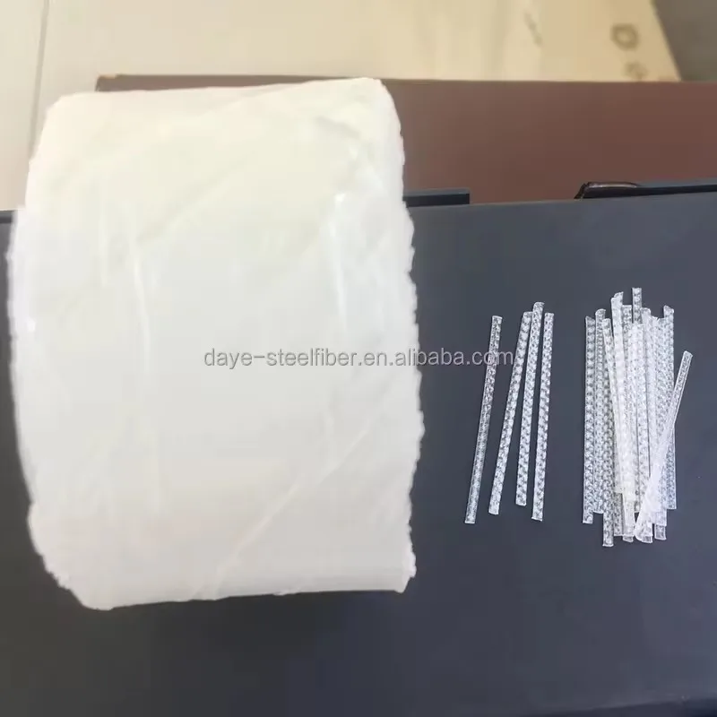 40mm Macro Synthetic Polypropylene Fiber Reinforced Concrete Mortar Industrial Plate Type PP Fiber Plastic Building Materials