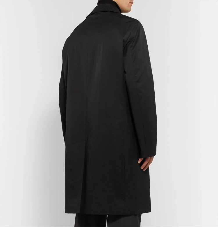 Custom Men Tech Cotton Oversized Trench Coat with Button Fastenings