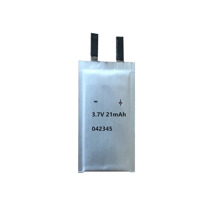 042345 Super Ultra Thin Battery 042345 thin LiPo 3.7V rechargeable battery 21mAh thickness 0.45mm for smart bank cards