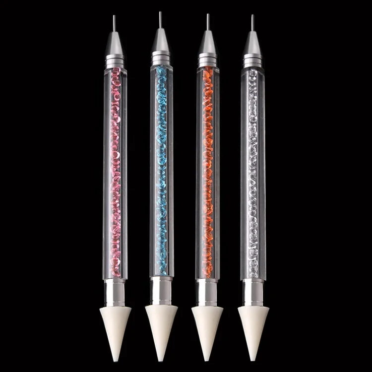 Top sale nail dotting gold rhinestone picker manicure tool nail art acrylic hand wax multifunction diamond nail dot