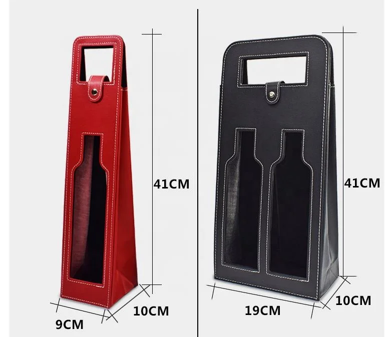 Multiple Colors Wine Packaging Gift Box Single Pack PU Bag Universal Spot Leather Promotion Handmade Craft Food Contact Safe