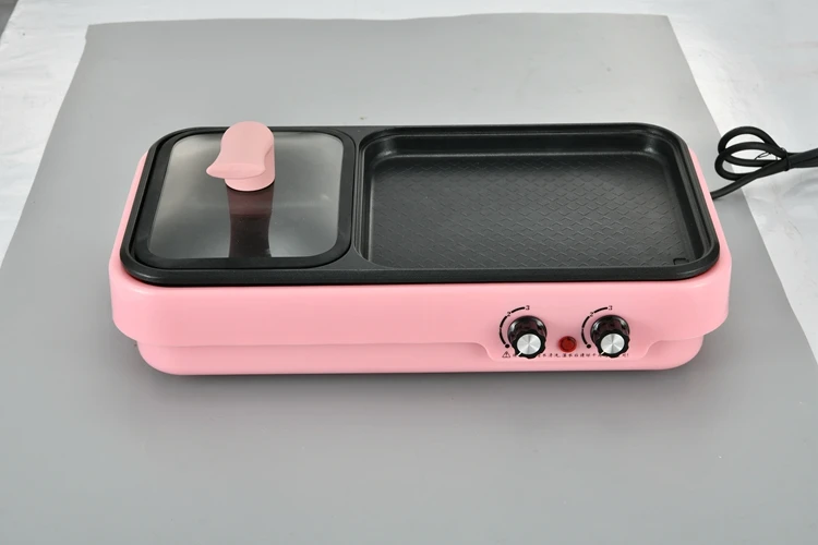 
Hot Sale Students Electric Korea Grill Pan With Hot Pot Nonstick Multifunctional Pan 