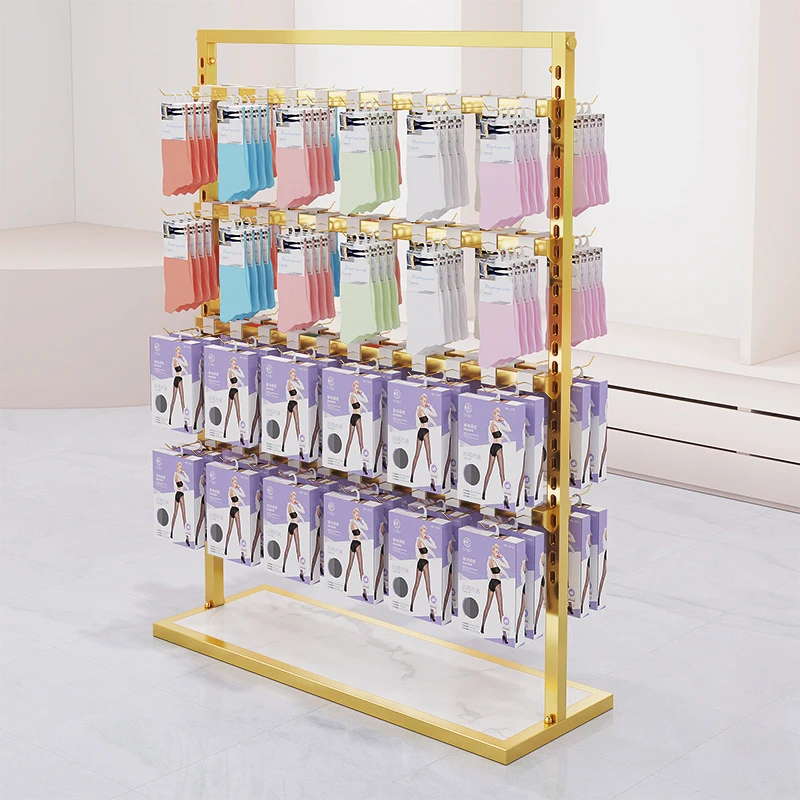 Best Selling Adjustable Metal Hat Display Racks With Hooks Floor Standing Socks Display Stand for Retail Store