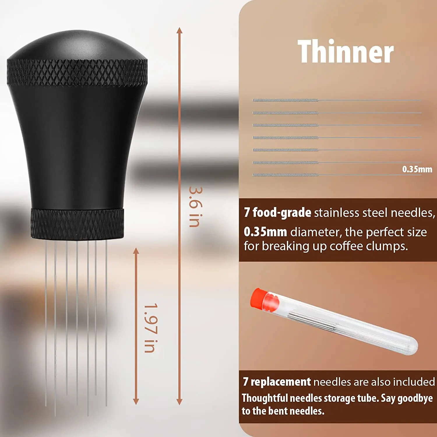 Professional coffee tools wooden handle and gourd base 10 pin stainless steel coffee stirrer