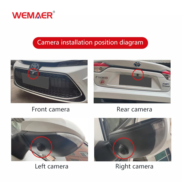 Wemaer OEM 3D Bird View 360 Camera System CAN Night Vision Wide Angel 360 Degree Around Car Camera For Buick