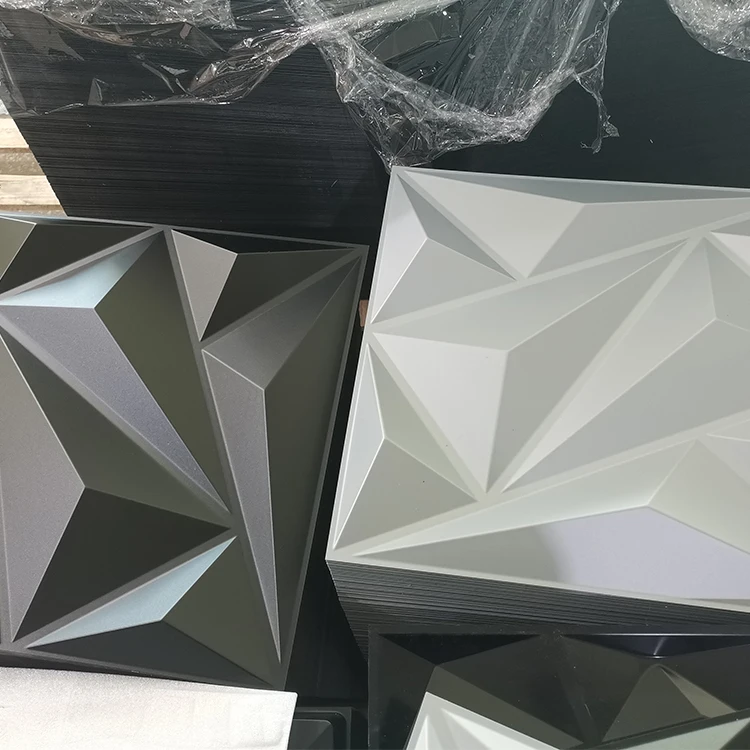 3d Wall Panels /sticker Wallpaper Diamend Shape Pvc Black Graphic Design Modern Waterproof White & Gold Wallpapers for Store