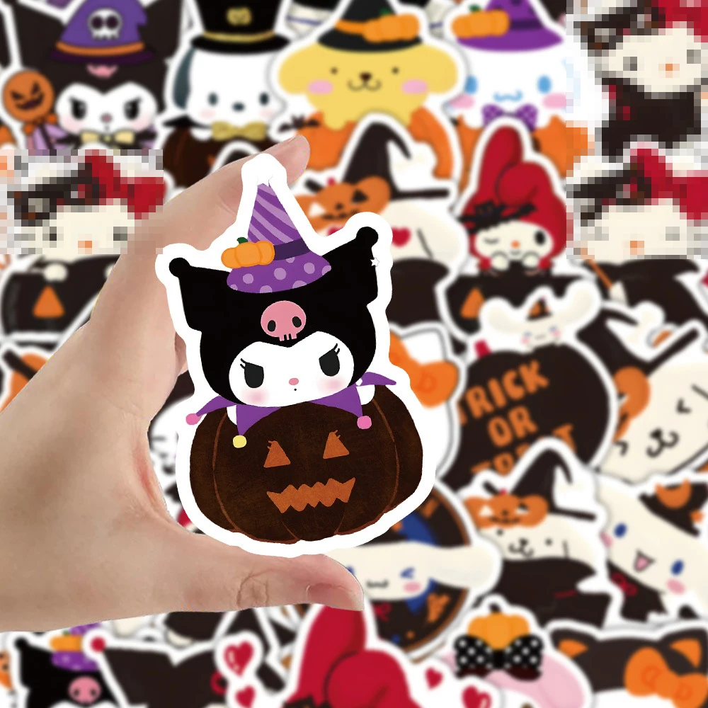 60Pcs Cartoon Halloween Kuromis Melody Graffiti Stickers For Refrigerator Phone Decor Cute Japanese Sticker