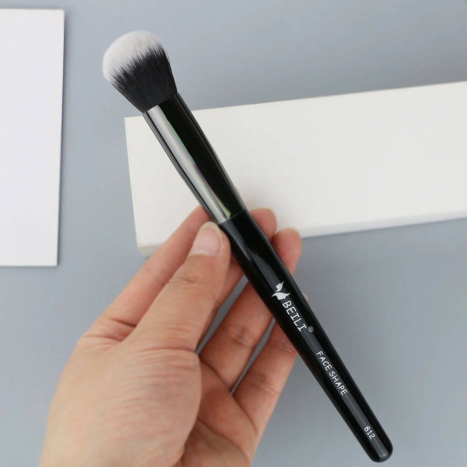 BEILI High quality Black and Silver Contour brush Beauty make up brush Amazon Hot seller Makeup brushes private label