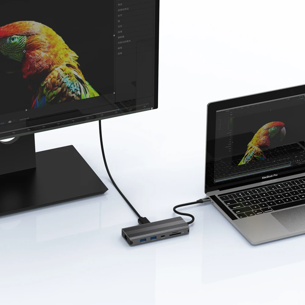 Высококачественный Usb-концентратор 10 в 1 кабель HDMI2.1 3D 8K 120 144 Гц док-станция типа C для Displayport с питанием от Ethernet концентратор