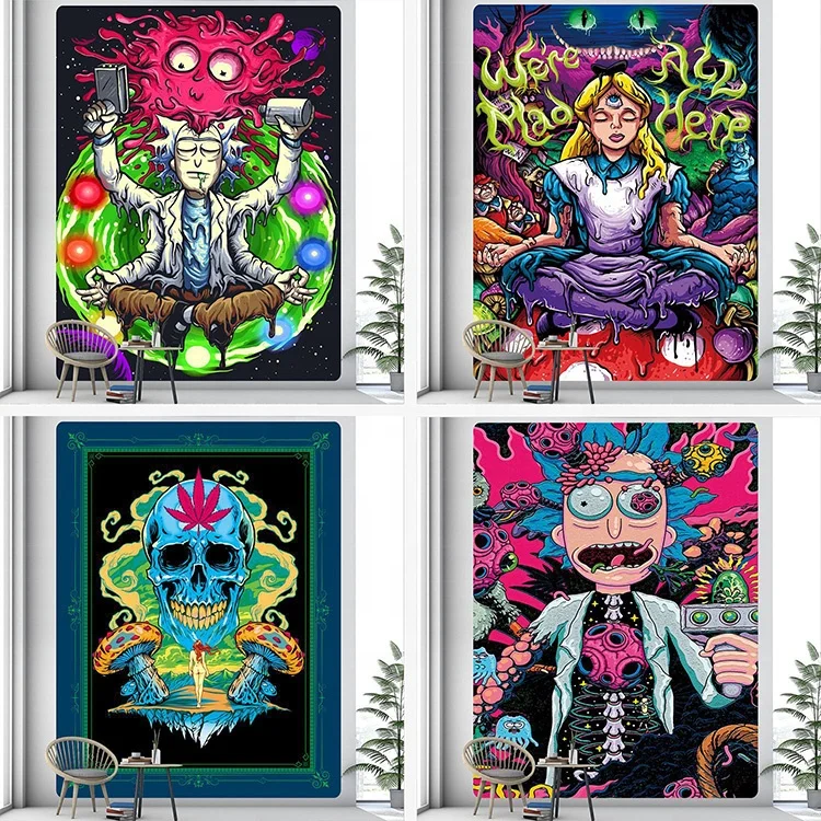 Психоделическое произведение искусства дешевые гобелены хиппи Настенный Коврик покрывало для кровати в стиле бохо домашний декор