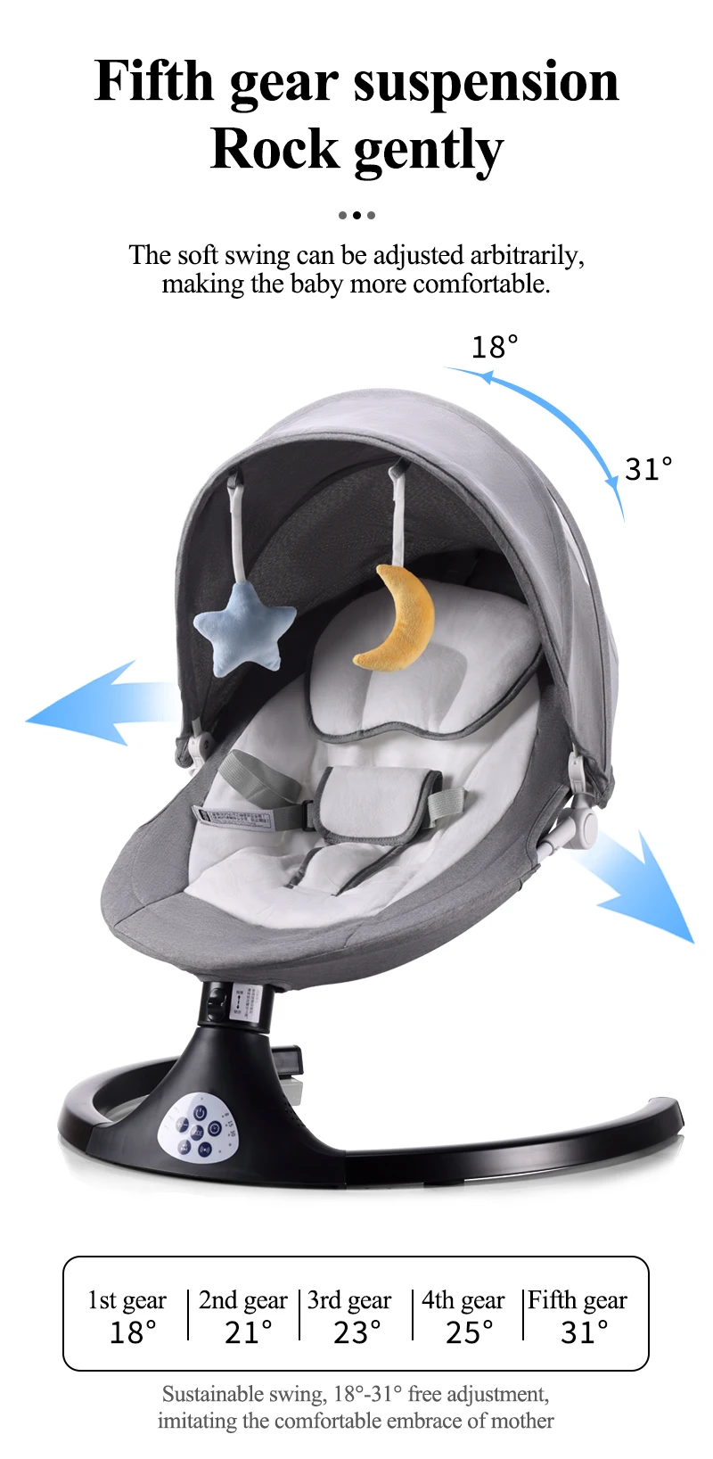 3 In 1 Columpio Para Intelligent Babyschaukel Chaise Balancoire Pour Infant Sleeping Cradle