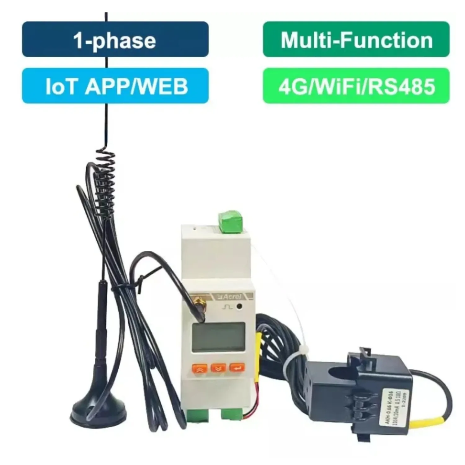 Acrel ADW310 SIngle Wireless Phase Smart IoT Energy Power Meter RS485 WiFi 4G Optional MQTT Protocol to IoT System