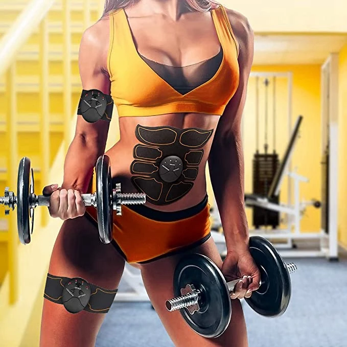 Professional abs toning belt pads Battery powered 10 intensities Strong Vibration wireless muscle stimulator belt kit