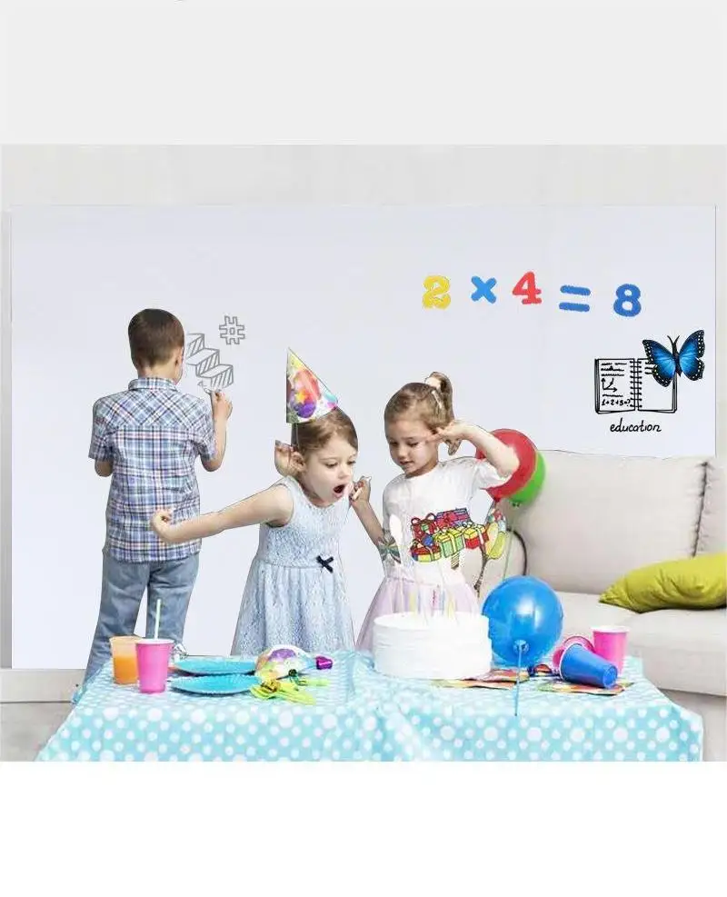 Custom Size Dry Erase Magnetic Soft Whiteboard Self Adhesive Wall Sticker Whiteboard Sheet PET Film White Board Roll For Wall
