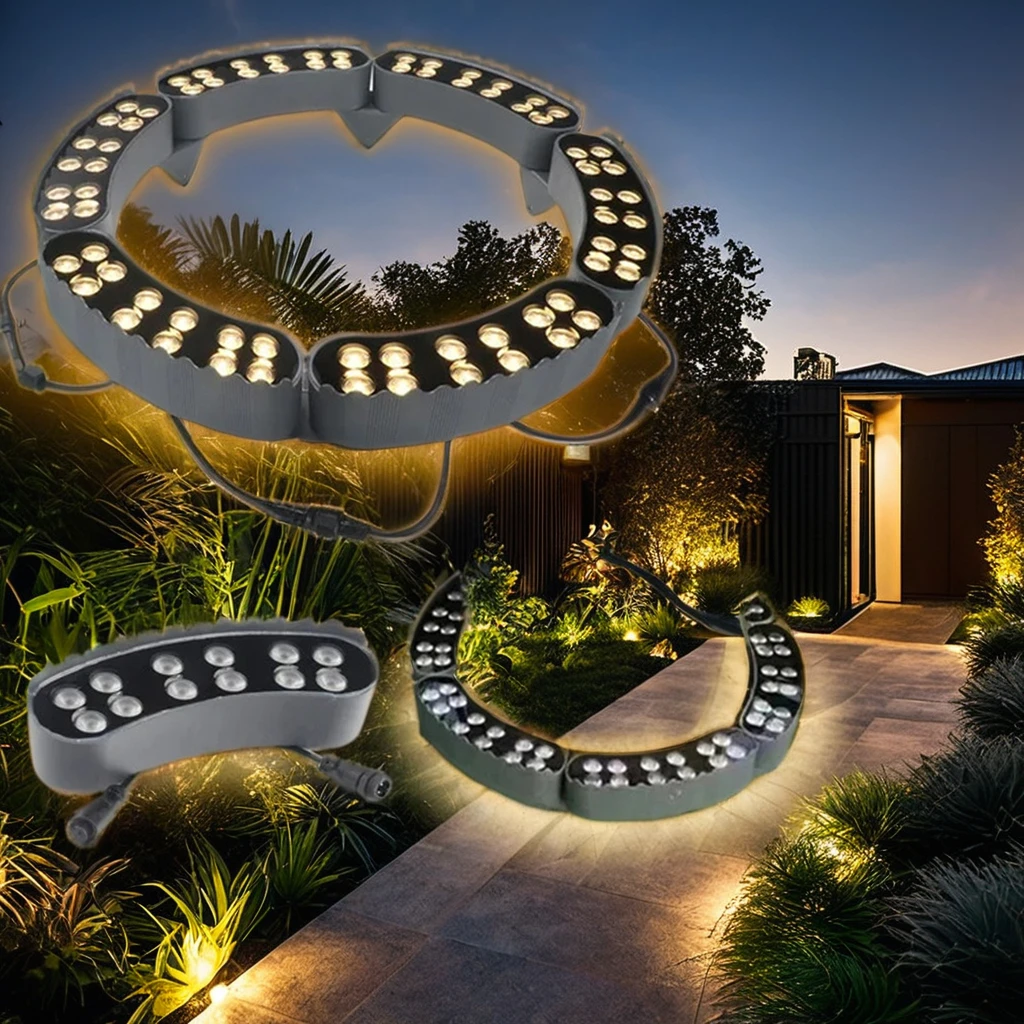 YOUWIN 12W Spotlight Solar Powered Aluminum Pillar Ring Light Customizable Coconut Palm Landscape Hug Tree Wholesale Gardens