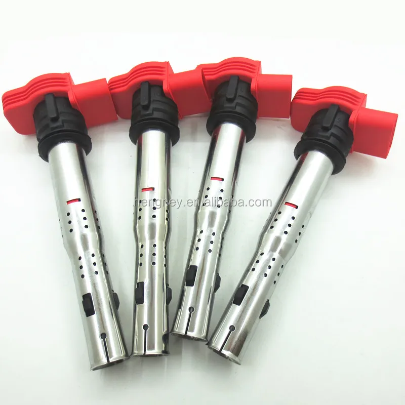 Красная катушка зажигания Hengney 06E905115F 06E905115E 06E905115A 06E905115 для GTI Rabbit Golf Passat CC Jetta A4 A5 A6 TT Q5 Q7 R8