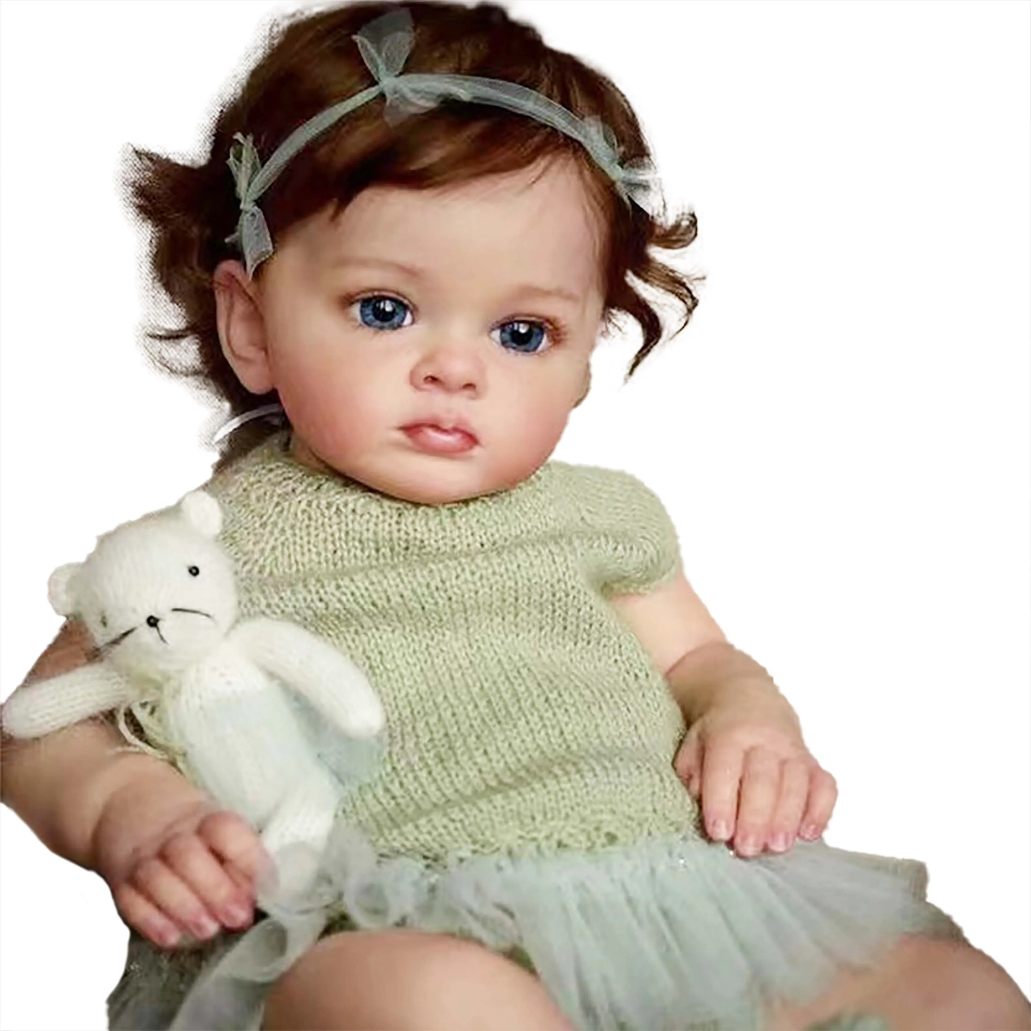 60cm Reborn Doll Toddler Girl 3D Skin Lifelike Baby Silicone Realistic Reborn Dolls