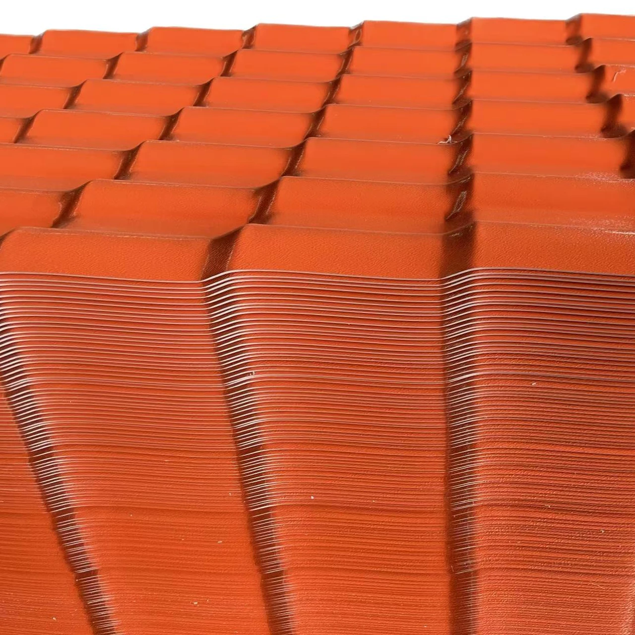 Light weight waterproof 2.5mm ASA synthetic Spanish bamboo roof tile for villa warehouse bus station