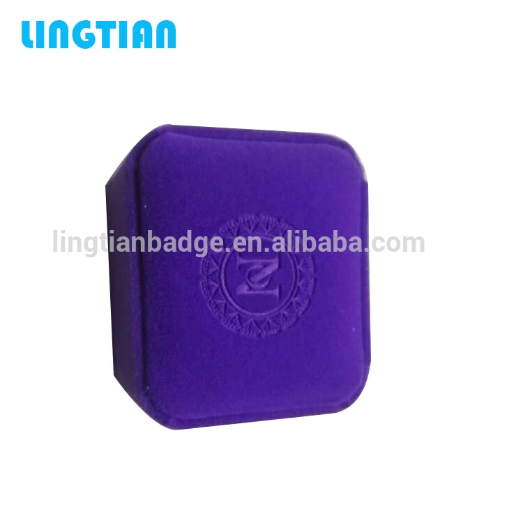 Luxury velvet cufflinks ring box with custom logo printed