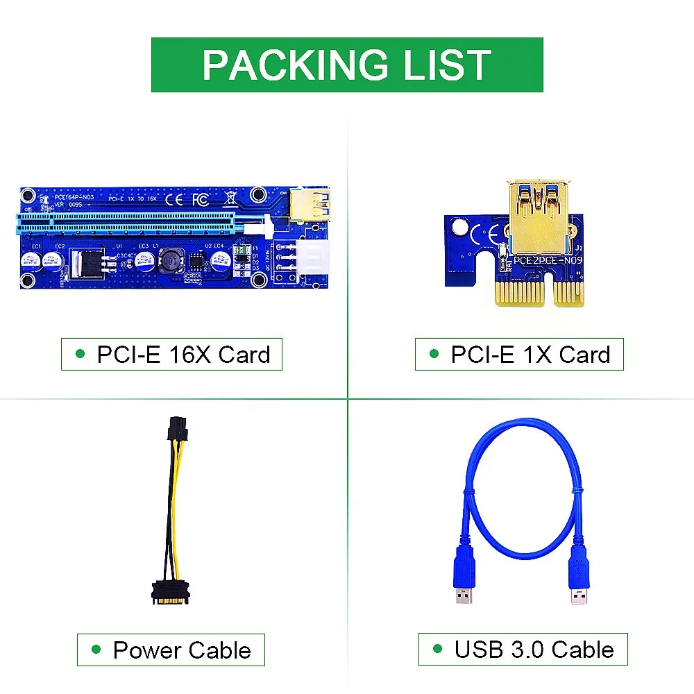  Pcie VER009S PCI-E 1X до 16X райзер ver 009s карта расширения экспресс-адаптер USB 3 0 кабель питания gpu