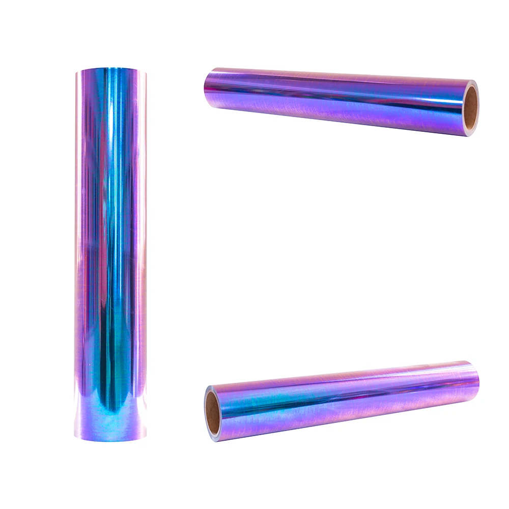 PU Flex Soft Metallic Foil Heat Transfer Vinyl T Shirt Htv Roll Soft Clothing pattern waterproof