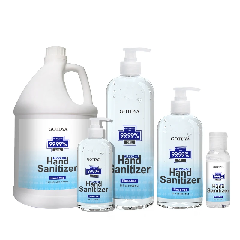 
Gotdya Antibacterial 80ml 300ml 500ml 1000ml 3.785L Alcohol Gel Rinse-Free Hand Sanitizer 