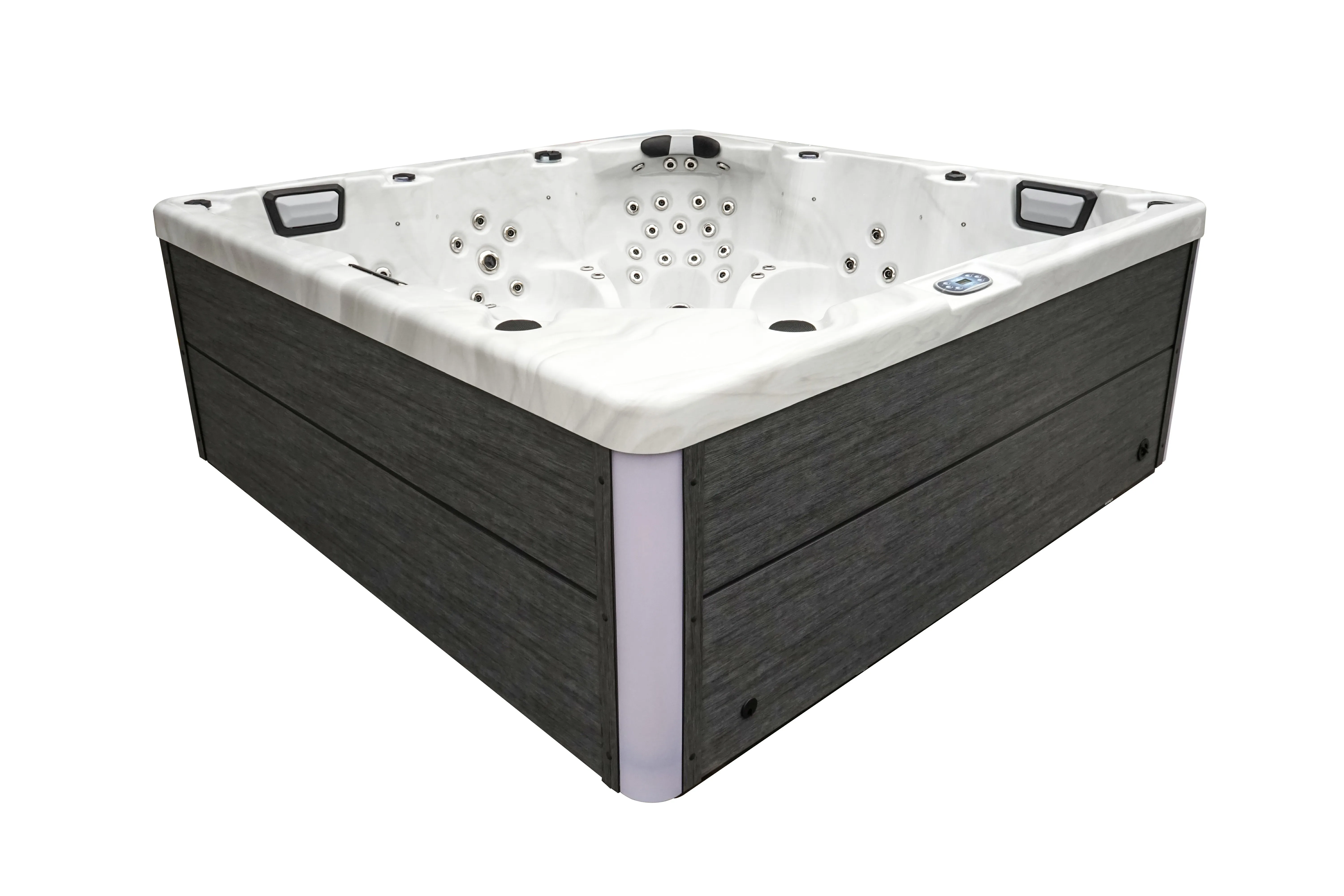 2023 new deluxe 6-people hot tub foot massage chair spa and price modern indoor glass spa massage bathtub