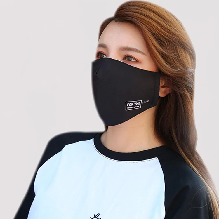 
Wholesale custom logo fashion designer party mask cotton reusable and washable black 3 layers dust facemask with filter 