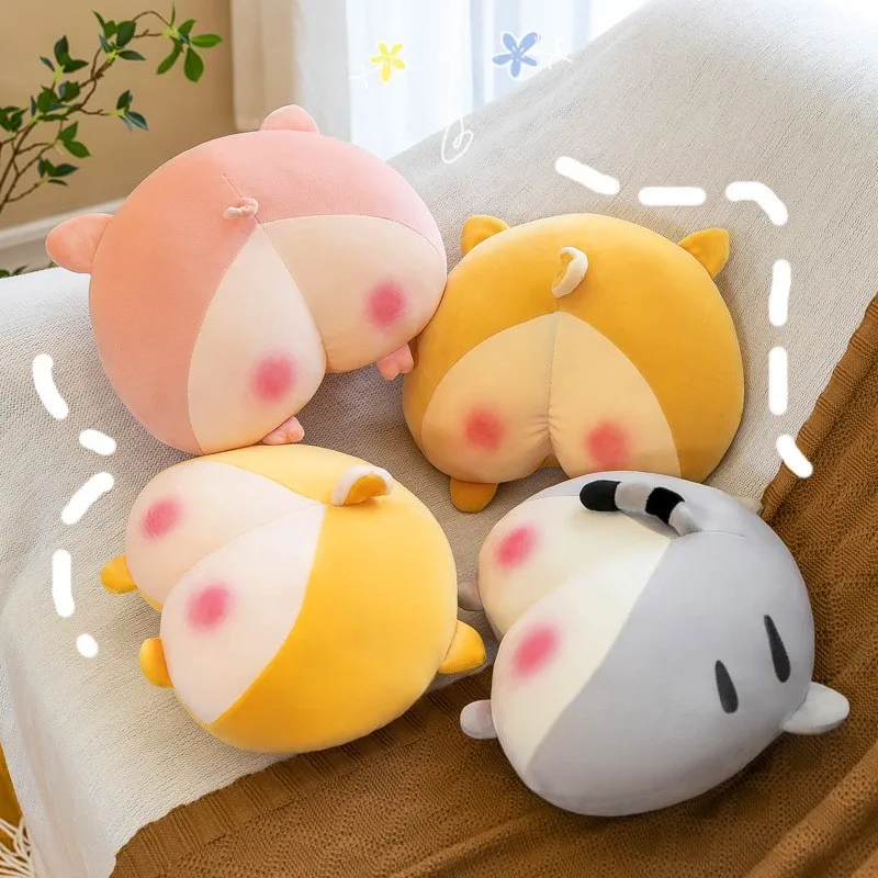 Super Cute Corgi Pig Dog Plush Toy Butt Doll Cushion Soft Sleep Car Neck Pillow Bed Girls Doll Stuffed