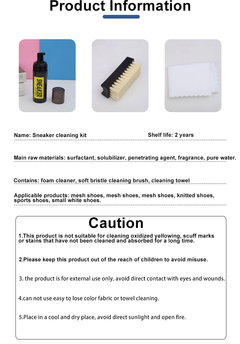ODM/OEM White Shoe Shine Foam Sneaker Shoe Care Sole Boot Shoe Cleaning Kit Elite Collection Quick Care