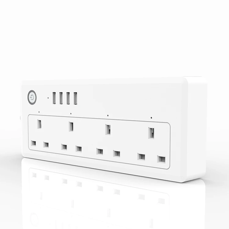 Умная Беспроводная розетка с Wi-Fi 4 розетки переменного тока и порта USB вилка стандарта