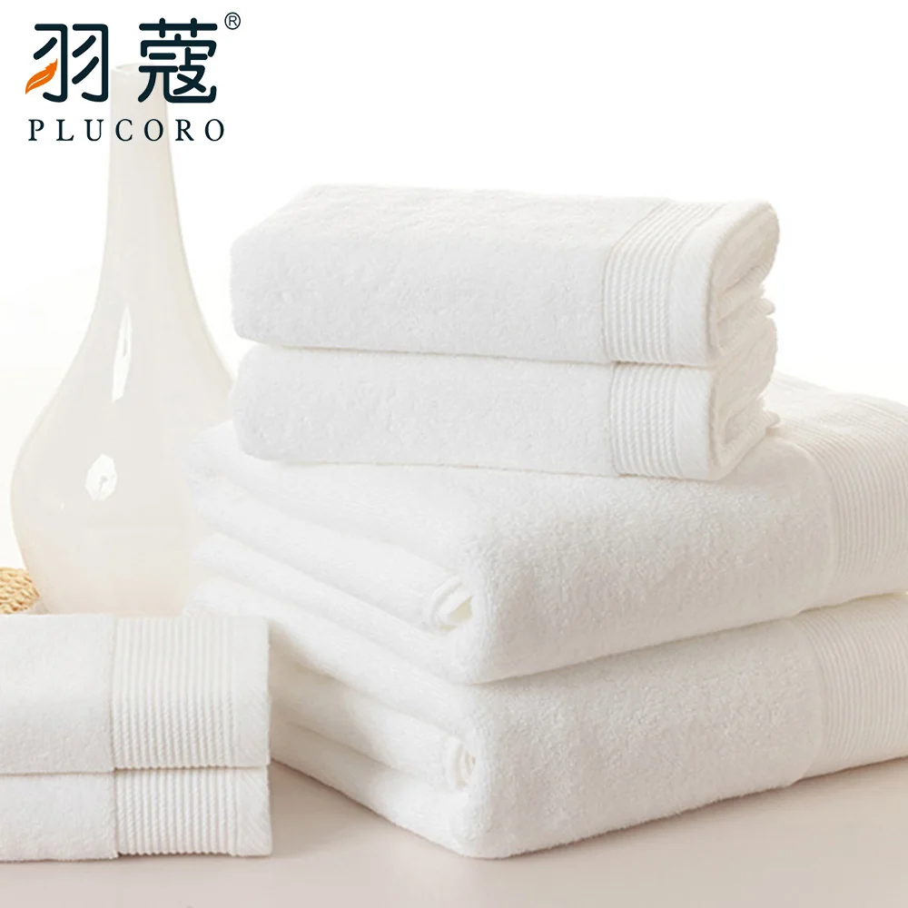 Hotel Towel Set White 21S 100%Cotton Hand Face Bath Hilton Hotel Towels Plain White